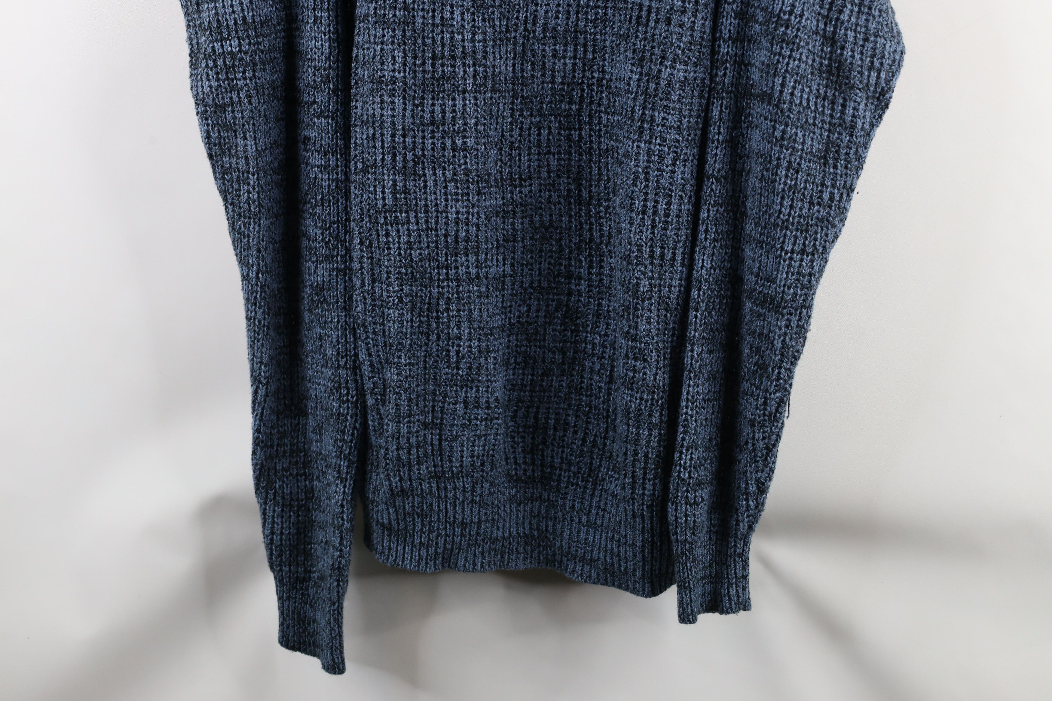 Vintage Vintage 90s Streetwear Blank Chunky Ribbed Knit Sweater Blue Size US L / EU 52-54 / 3 - 3 Thumbnail