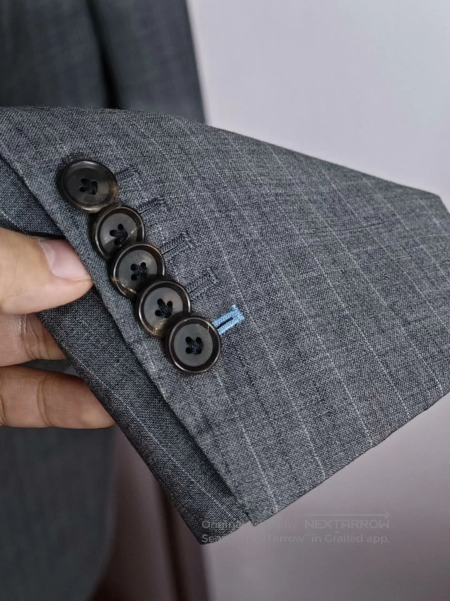 SCABAL Custom Scabal Gray Stripe Suit Jacket. Size US M / EU 48-50 / 2 - 4 Thumbnail