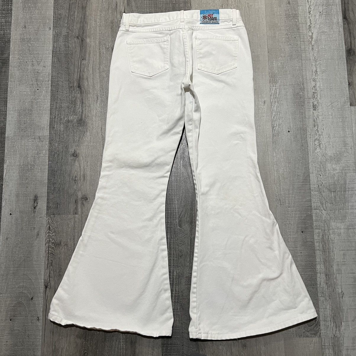 Vintage VTG Hot & The Gang White Super Flares Disco Hippie Pants Size 32" / US 10 / IT 46 - 2 Thumbnail