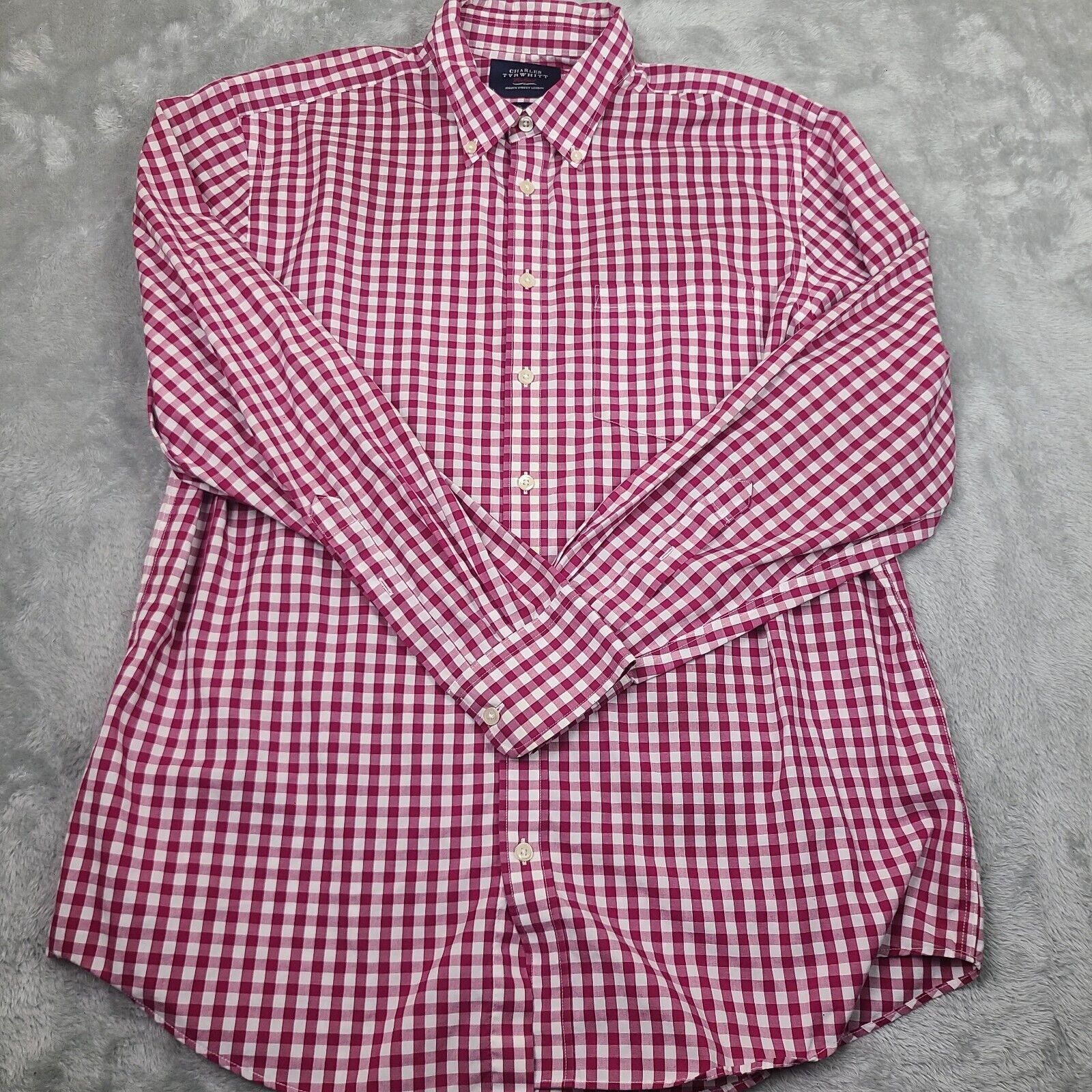 Charles Tyrwhitt Charles Tyrwhitt Mens Shirt Pink Weekend Button up Long Sle Size US L / EU 52-54 / 3 - 1 Thumbnail