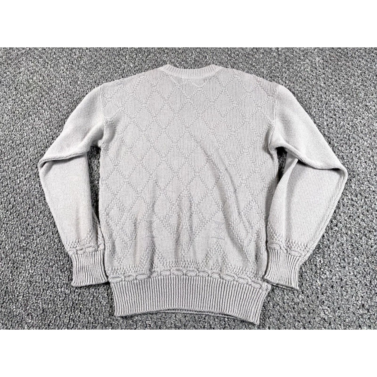 Vintage VTG 90s Textured Diamond Pattern Crewneck Sweater Adult XL Tall Gray Size US XL / EU 56 / 4 - 2 Thumbnail