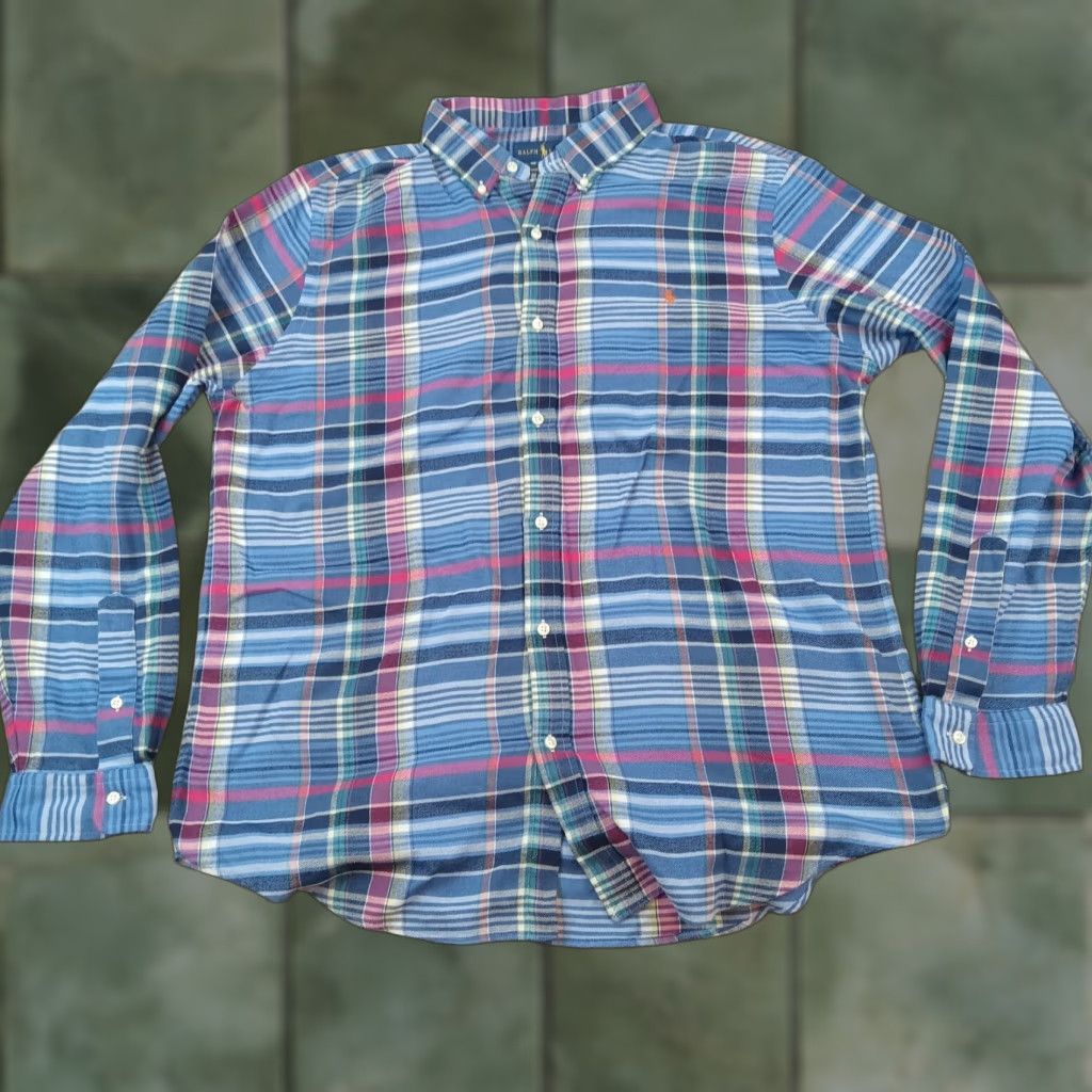 Ralph Lauren Ralph Lauren Shirt Mens 2XL Slim Fit Plaid Button-Up Casual Colorful Blue Purple Cotton Polyester Flannel Regular Size 2XL Mens Size US XXL / EU 58 / 5 - 1 Thumbnail