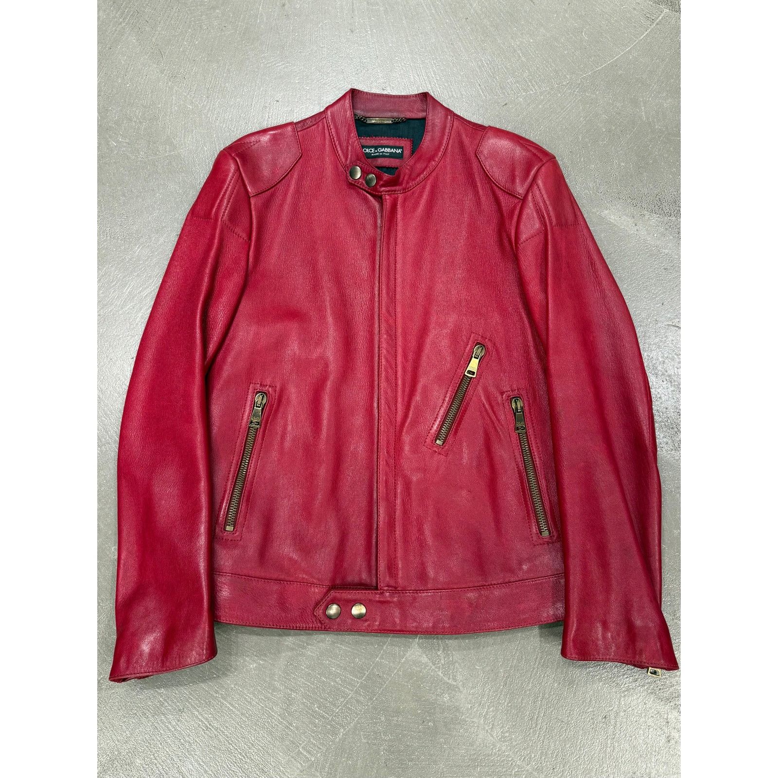 Dolce & Gabbana 2010s Dolce & Gabbana moto red leather jacket Size US M / EU 48-50 / 2 - 1 Thumbnail