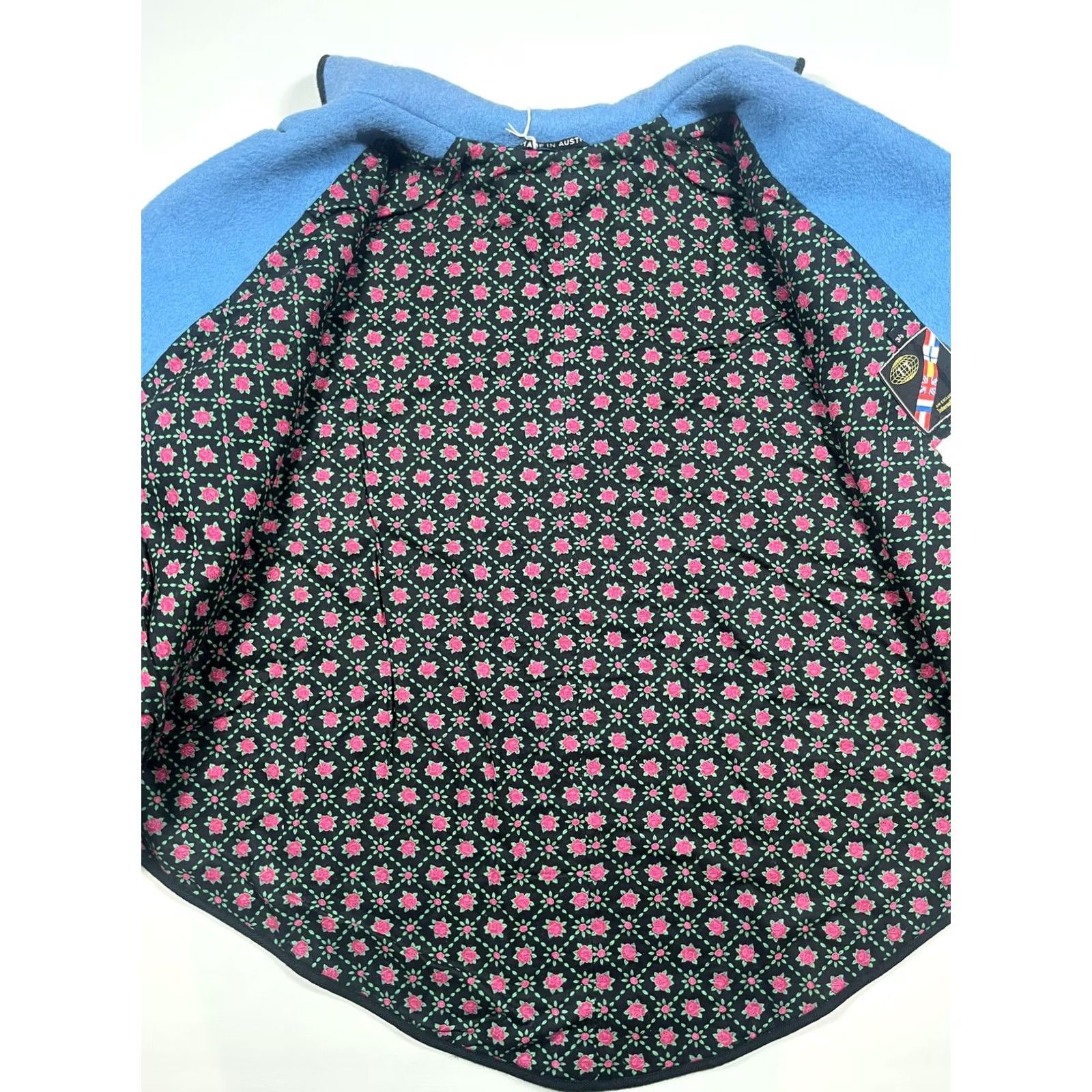 Vintage VINTAGE Hickory & Tweed Cape Women's 34 Blue Wool Floral Lined Button Mid Length Size XXS / US 00 / IT 34 - 6 Thumbnail