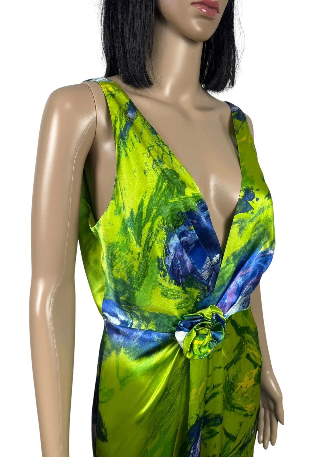 Other Renato Nucci Long Silk Dress Printed Draped size 42 Size L / US 10 / IT 46 - 4 Thumbnail