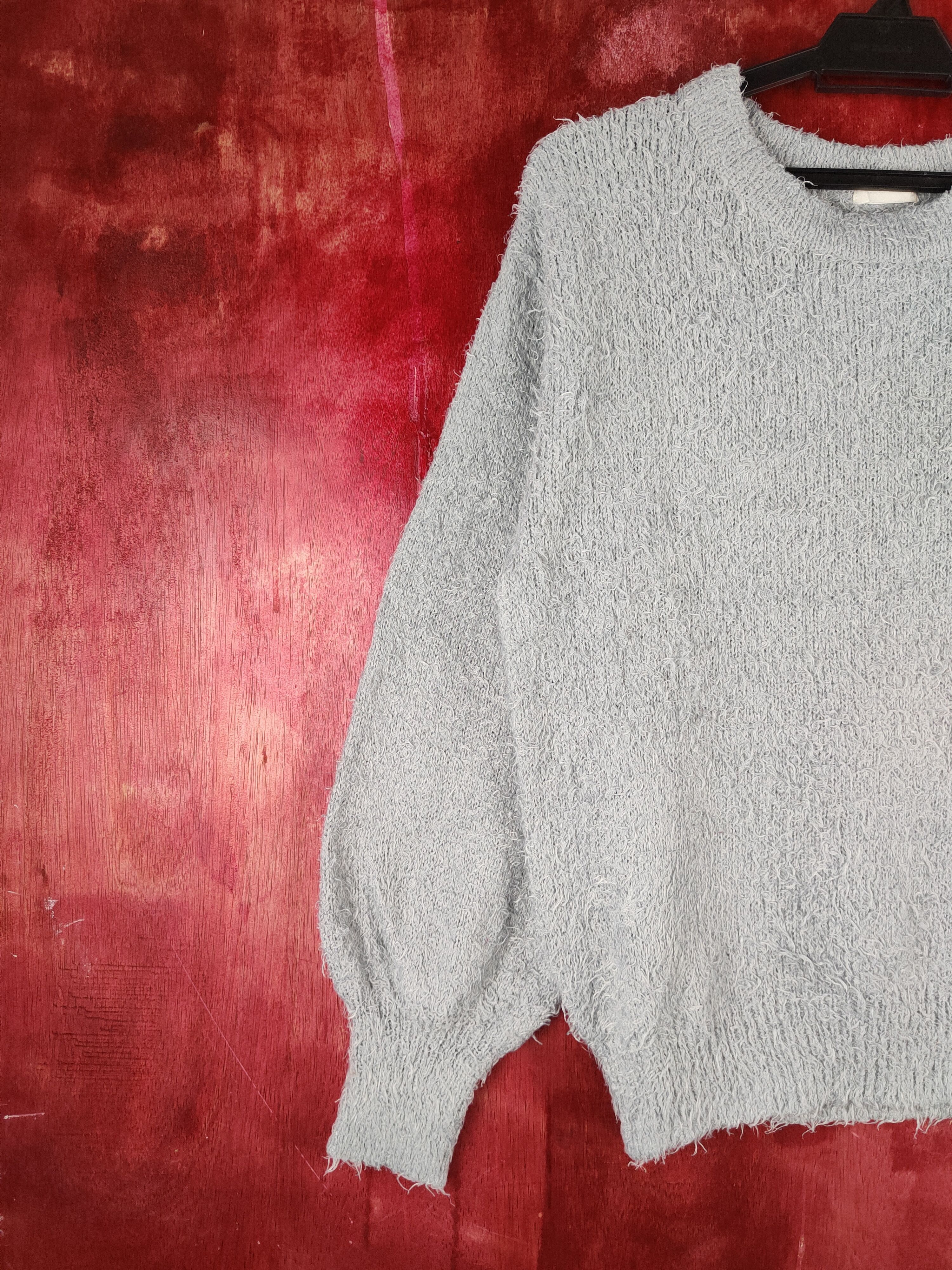 GU GU Dark Gray Shag Shaggy Fur Mohair Knitwear #S1266 Size M / US 6-8 / IT 42-44 - 3 Thumbnail