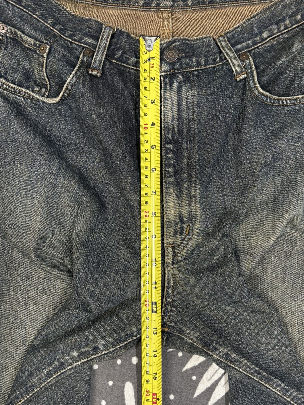 Edwin Vintage Y2K Edwin 405 Indigo Mud Wash Baggy Distressed Jeans Size US 36 / EU 52 - 16 Thumbnail