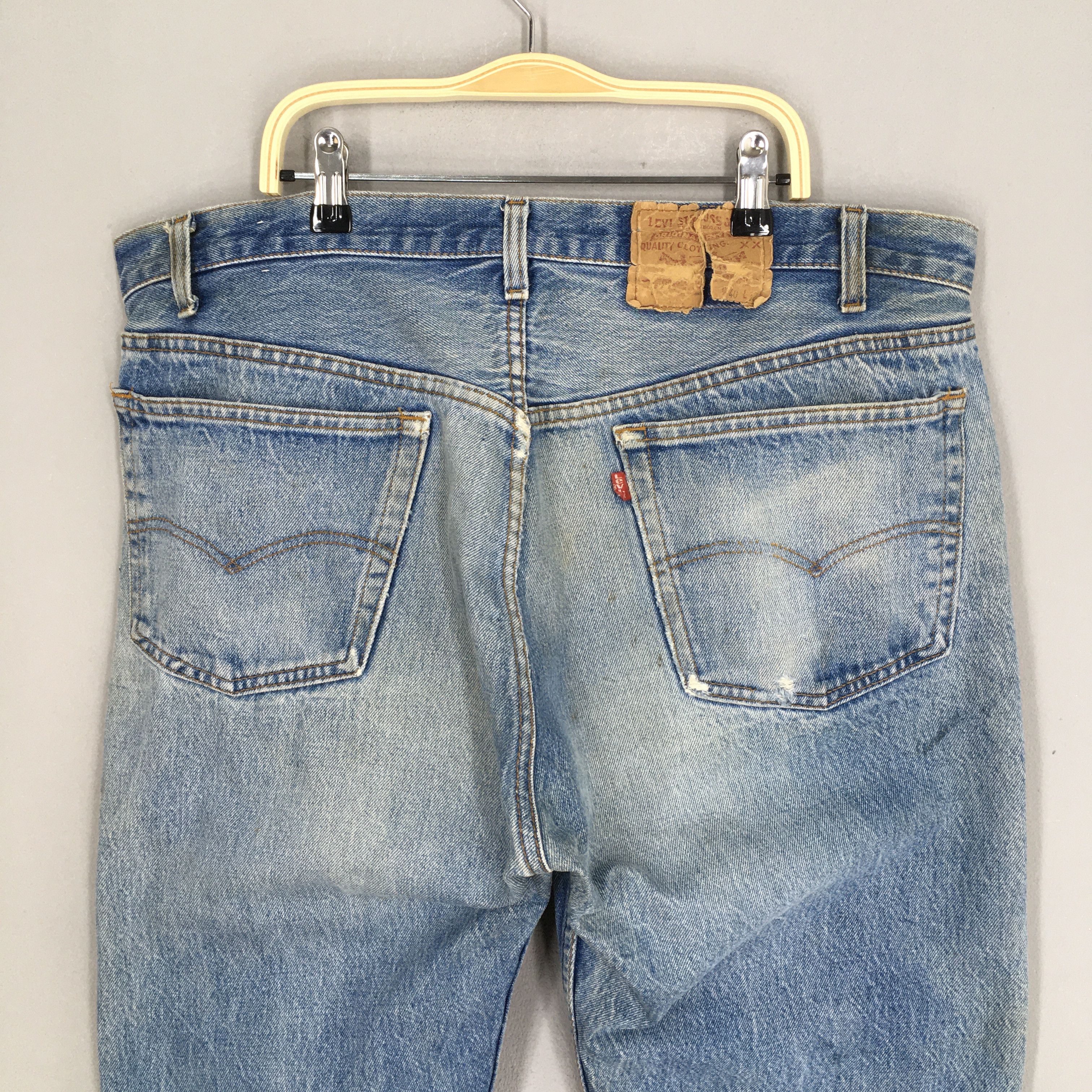 Levi's Size 37x28.5 Vintage 90s Levi's 501 Distressed Jeans S1749 Size US 37 - 11 Thumbnail