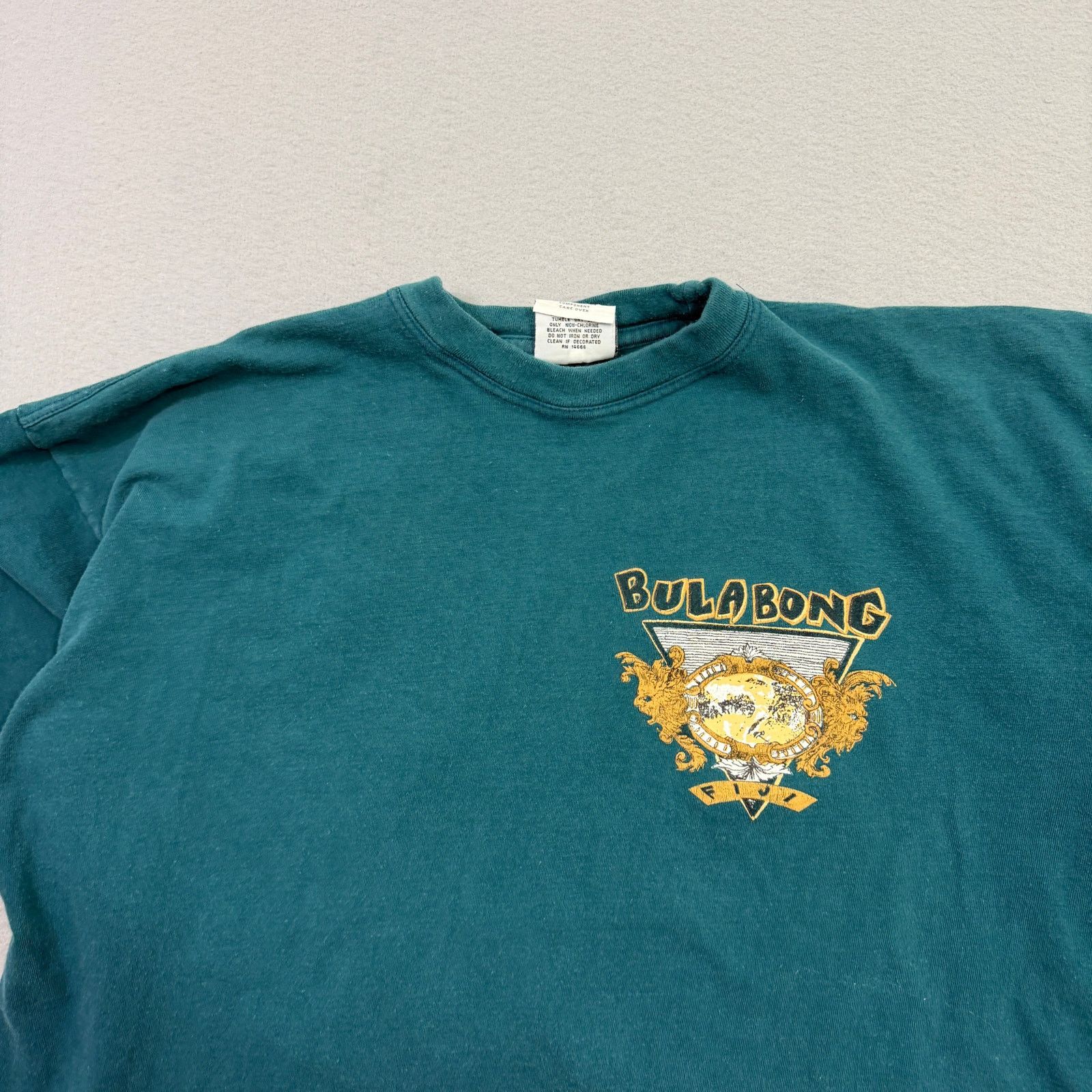 Vintage Vintage Bula Bong Fiji Shirt Extra Large Teal 90s Surfing Size US XL / EU 56 / 4 - 3 Thumbnail