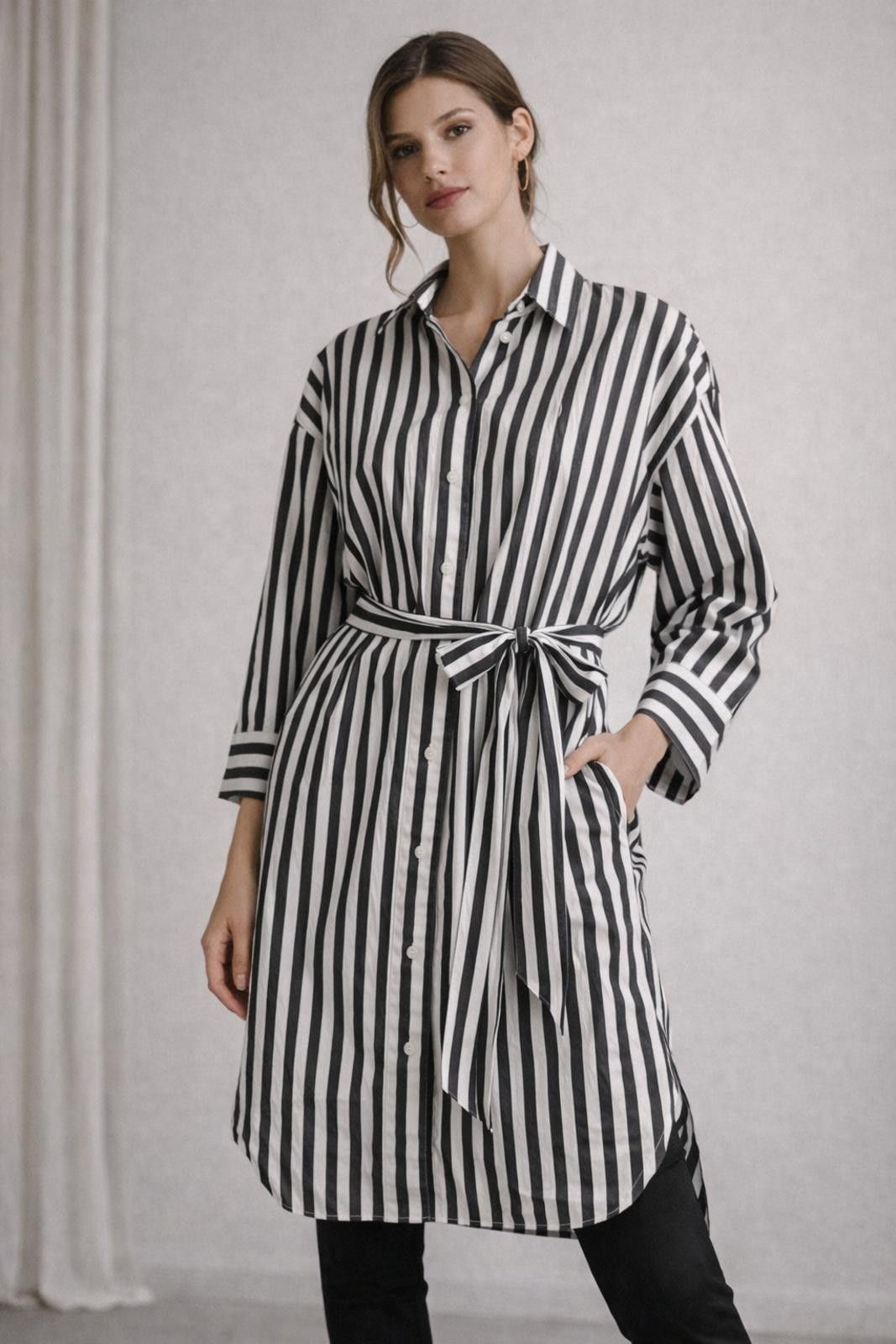Banana Republic Banana Republic Striped Shirt Dress XL Tall Cotton Size XL / US 12-14 / IT 48-50 - 1 Thumbnail