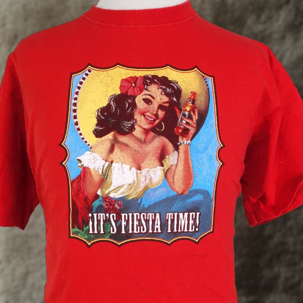 Fruit Of The Loom VINTAGE AmEristar Casino It's Fiesta Time! T-Shirt XL Red Unisex Adults Crew Neck Short Sleeve 100% Cotton 1980s Mens Womens Girls Boys Size US XL / EU 56 / 4 - 1 Thumbnail