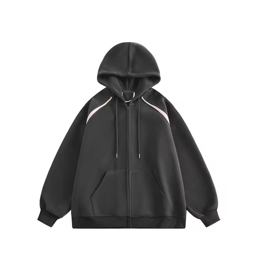 Japanese Brand × Vintage Y2K Wide Hood Stripe Patch Fleece Zippered Hoodie Size US M / EU 48-50 / 2 - 2 Thumbnail