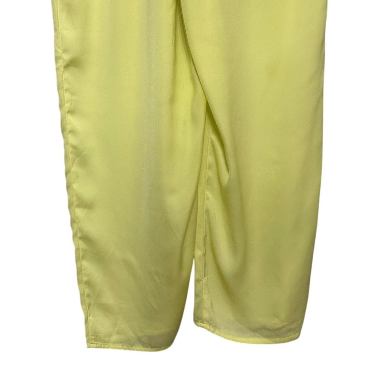 Other Open Edit Lounge Pant Drawstring Satin Solid Yellow W S NWOT Size 28" / US 6 / IT 42 - 6 Thumbnail