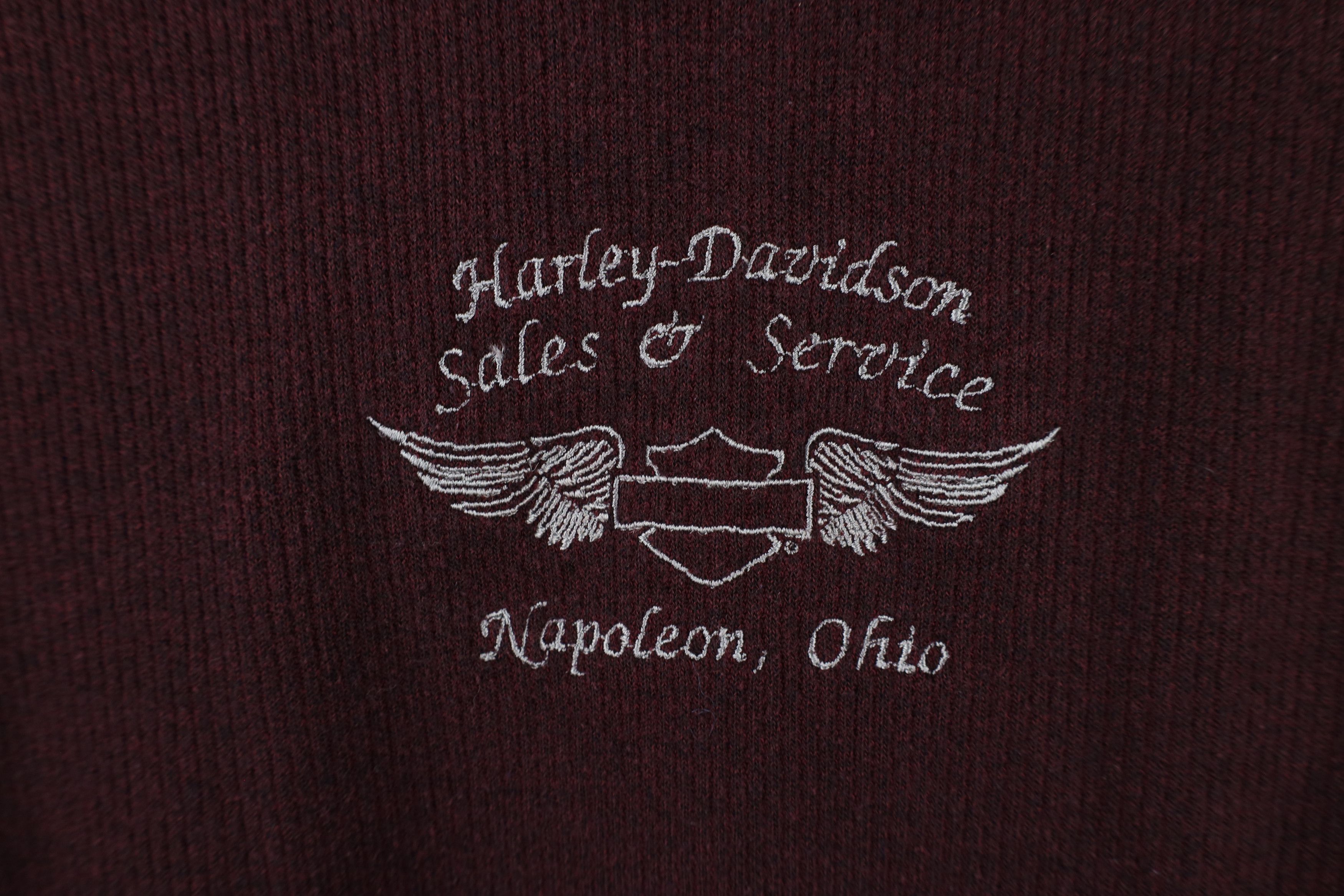 Harley Davidson × Vintage Vintage 90s Harley Davidson Ribbed Knit Long Sleeve Polo Size US L / EU 52-54 / 3 - 8 Thumbnail