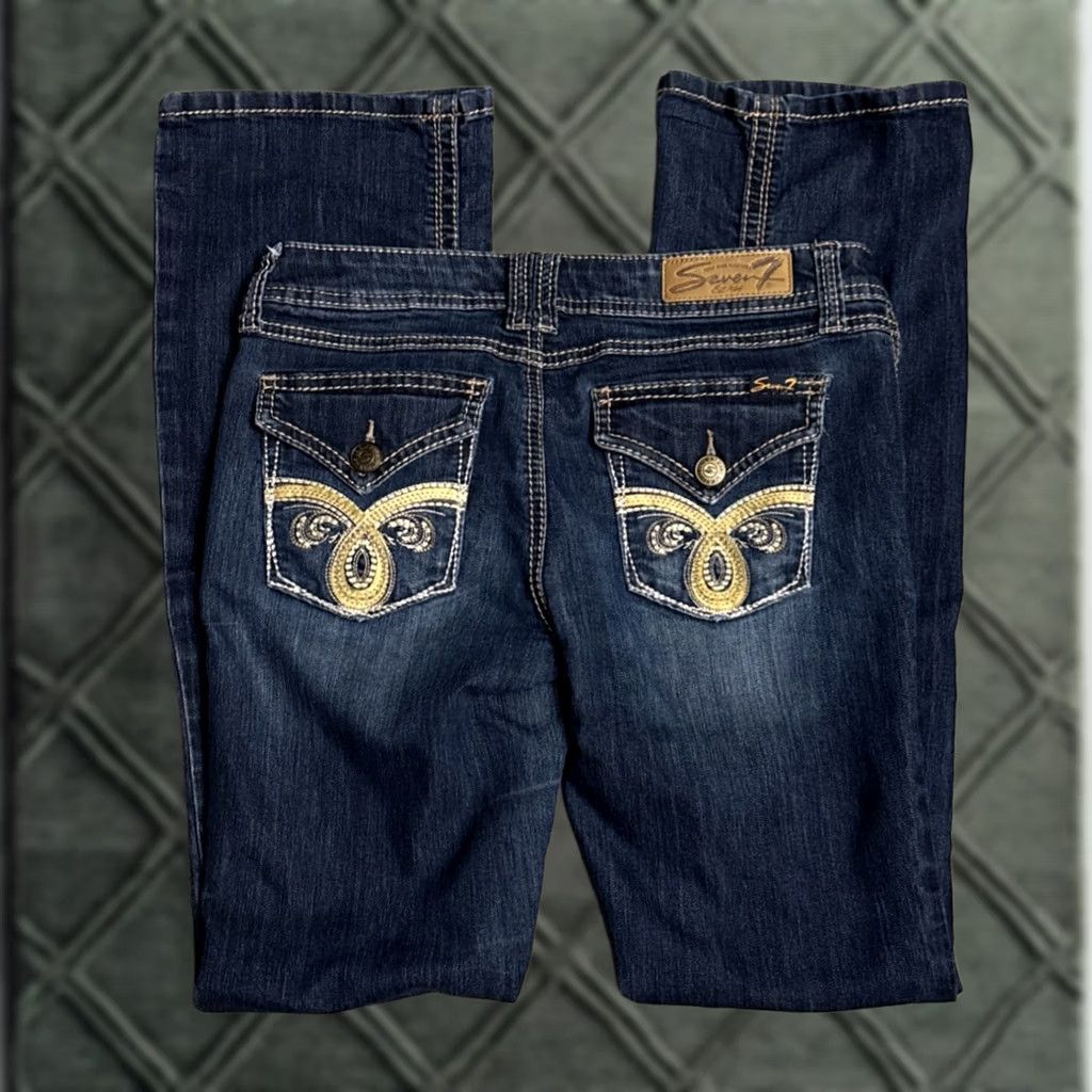 Vintage Seven7 Jeans Bootcut Denim 5-Pocket Stretch Blue 30x32 Womens Size 6 Regular Sit Rise 7" Vintage No Size 28" / US 6 / IT 42 - 1 Thumbnail