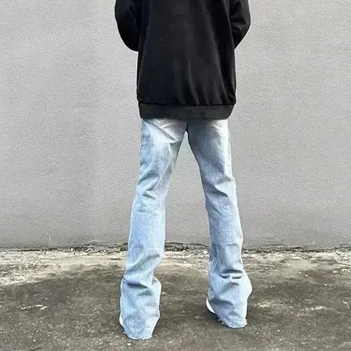 Other Retro Washed Blue Baggy Flare Jeans Size US 31 - 4 Thumbnail