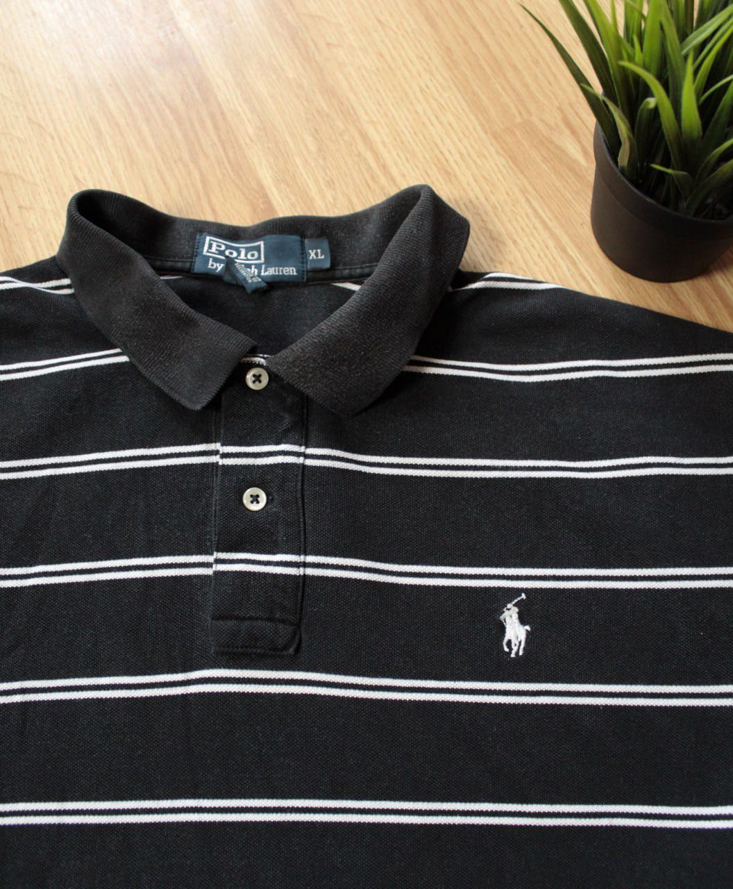 Polo Ralph Lauren × Vintage 🖤 Vintage Ralph Lauren Chief Keef Faded Polo Striped Shirt 🔥 Size US XL / EU 56 / 4 - 3 Thumbnail