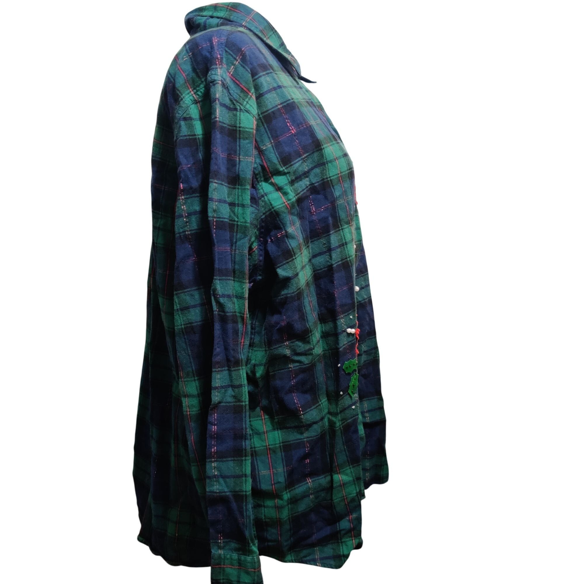 Vintage Vintage Victoria Jones Plus Size 2X Green Plaid Poinsettia B Size XXL / US 16-18 / IT 52-54 - 6 Thumbnail
