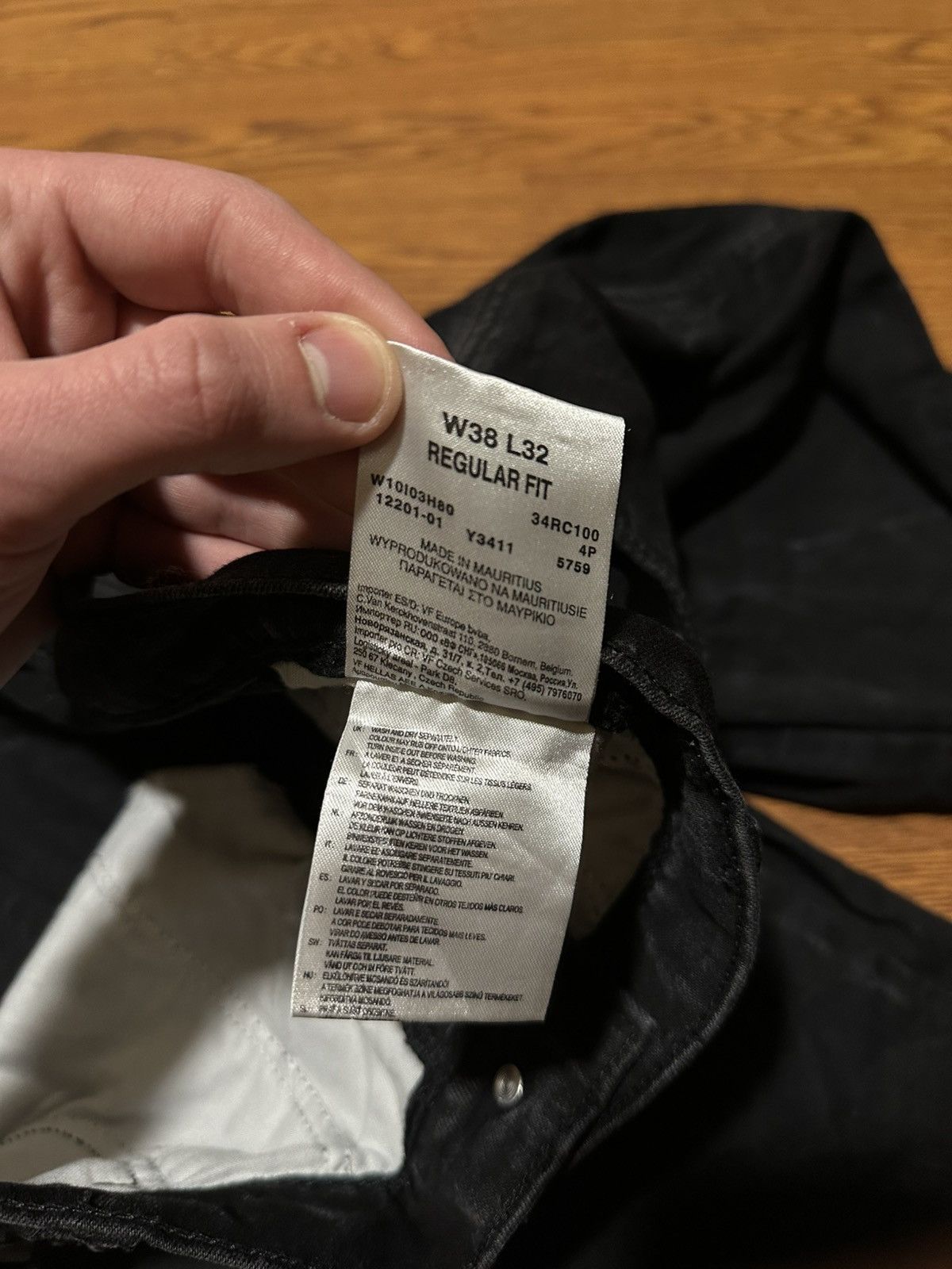 If Six Was Nine × Vintage × Wrangler Jeans Wrangler Black jeans with a white marble look Size US 38 / EU 54 - 6 Thumbnail