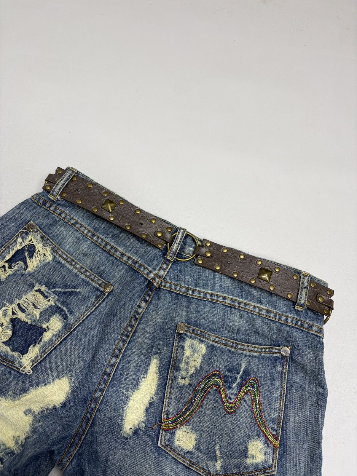 Hysteric Glamour Vintage Y2K Rhinestones Like Number Nine Punk Leather Belt Size 32 - 17 Thumbnail