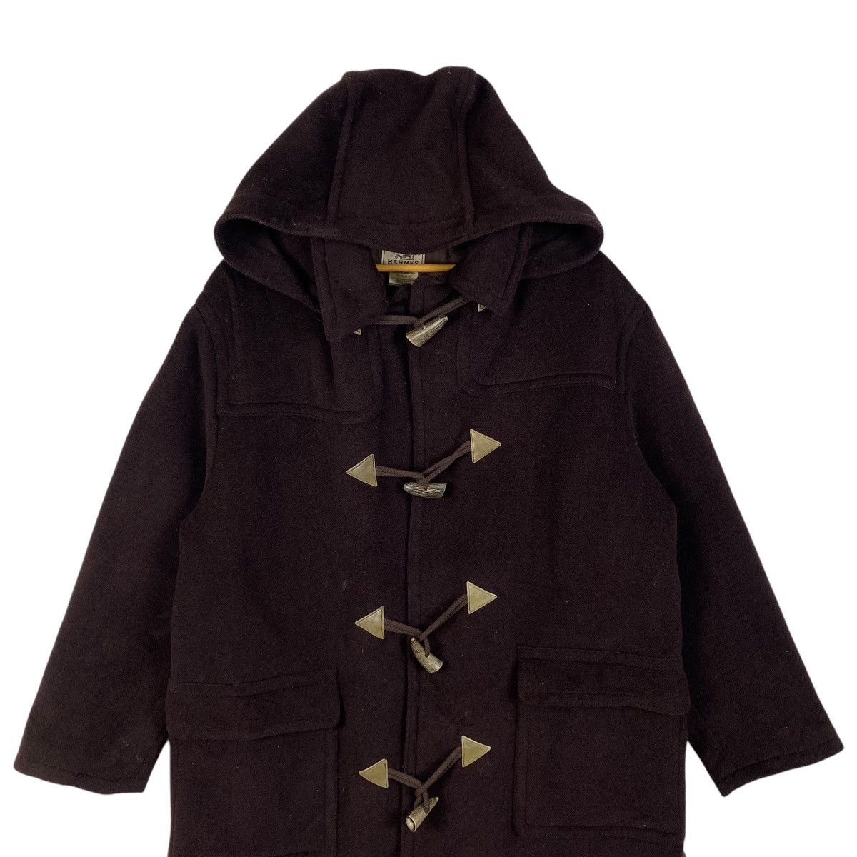 Designer × Hermes HERMES France Designer Toggle Button Wool Duffle Coat Jacket Size US XL / EU 56 / 4 - 5 Thumbnail