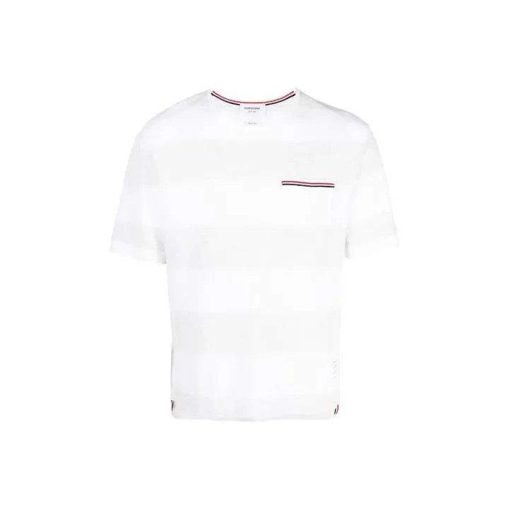 Thom Browne Striped Color Block Short Sleeve Tee 0079