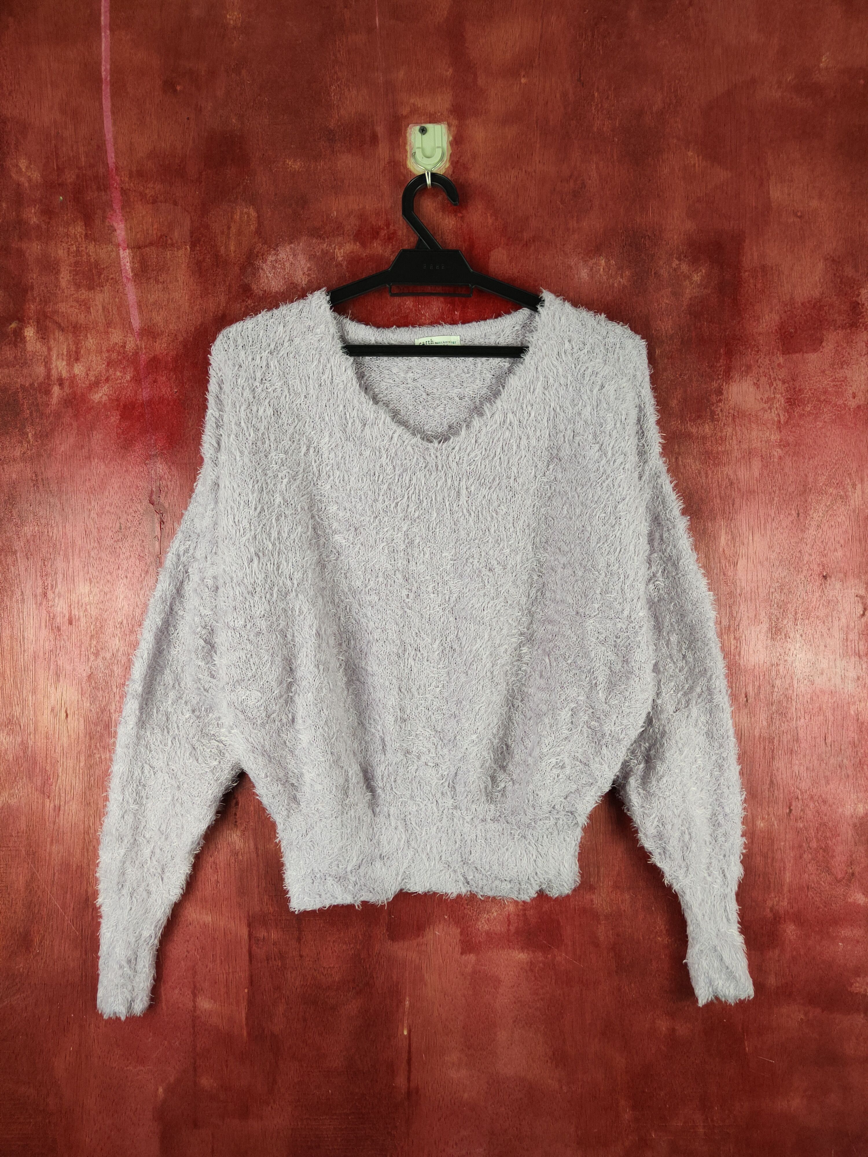 Homespun Knitwear Earth Music & Ecology Purple Fur Mohair Knitwear #S1978 Size M / US 6-8 / IT 42-44 - 1 Thumbnail
