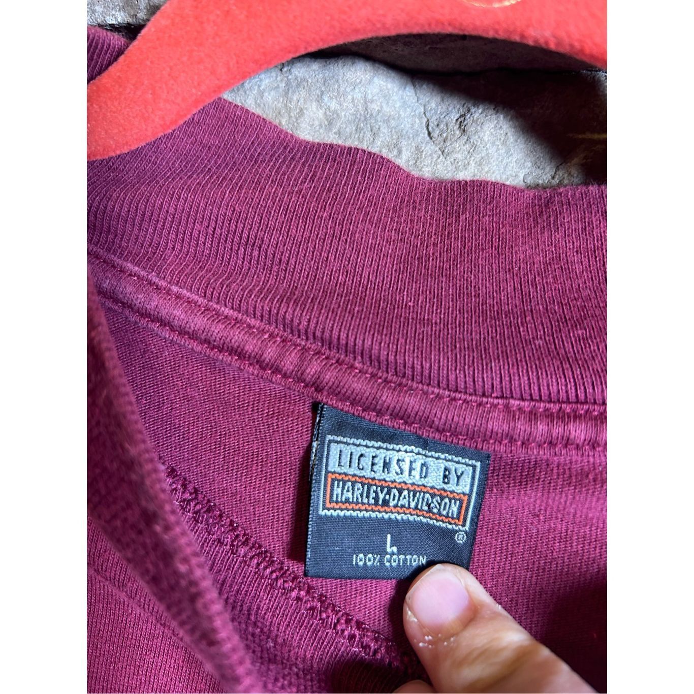 Vintage Vintage 1990s Single Stitch Sidewinder Harley Davidson Long Sleeve Pocket Fire Size US L / EU 52-54 / 3 - 2 Thumbnail