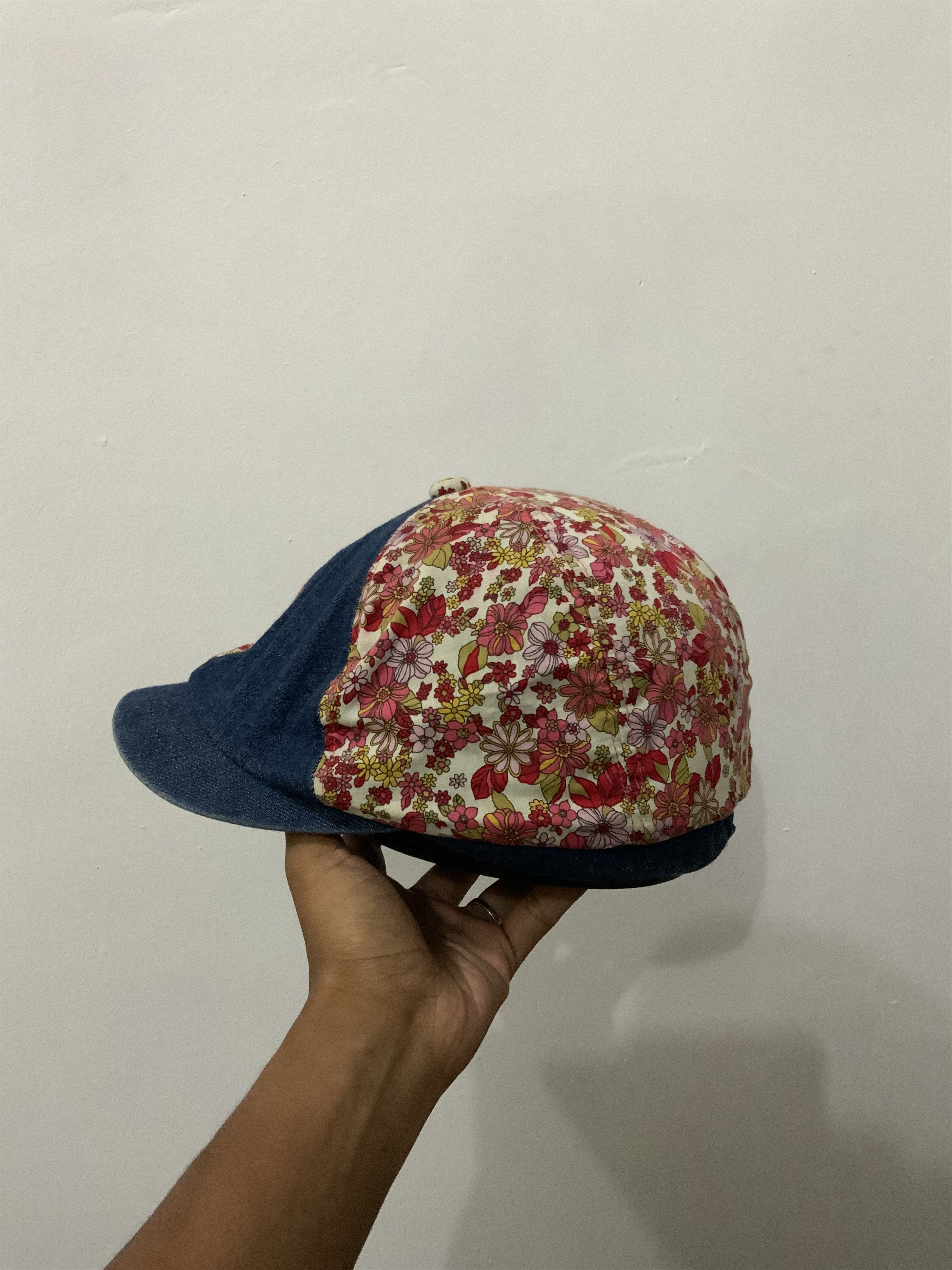 If Six Was Nine Denime Flower Patchwork Newsboy Hat Size ONE SIZE - 3 Thumbnail