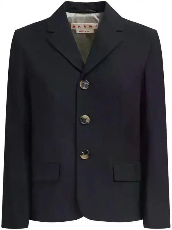 Marni o1w1db10326 Virgin Wool Blazer in Black Size L / US 10 / IT 46 - 1 Thumbnail