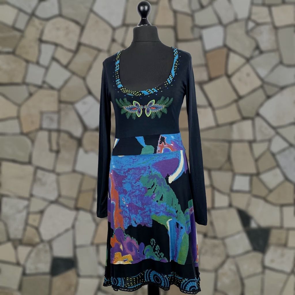 Desigual Desigual Dress Womens Midi A-Line Multicoloured Size M Size M / US 6-8 / IT 42-44 - 1 Thumbnail