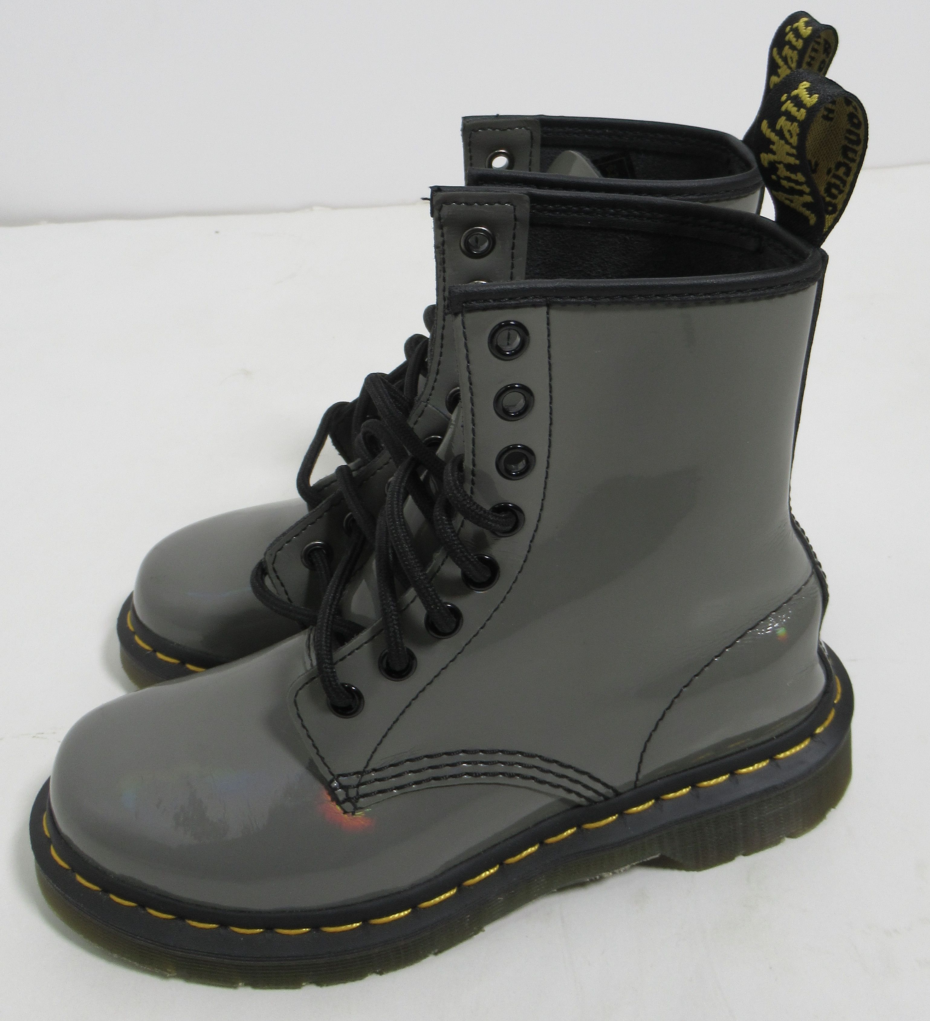 Dr. Martens Dr Martens 1460 Rainbow Patent Lace Up Boots Gunmetal Size US 5 / IT 35 - 6 Thumbnail