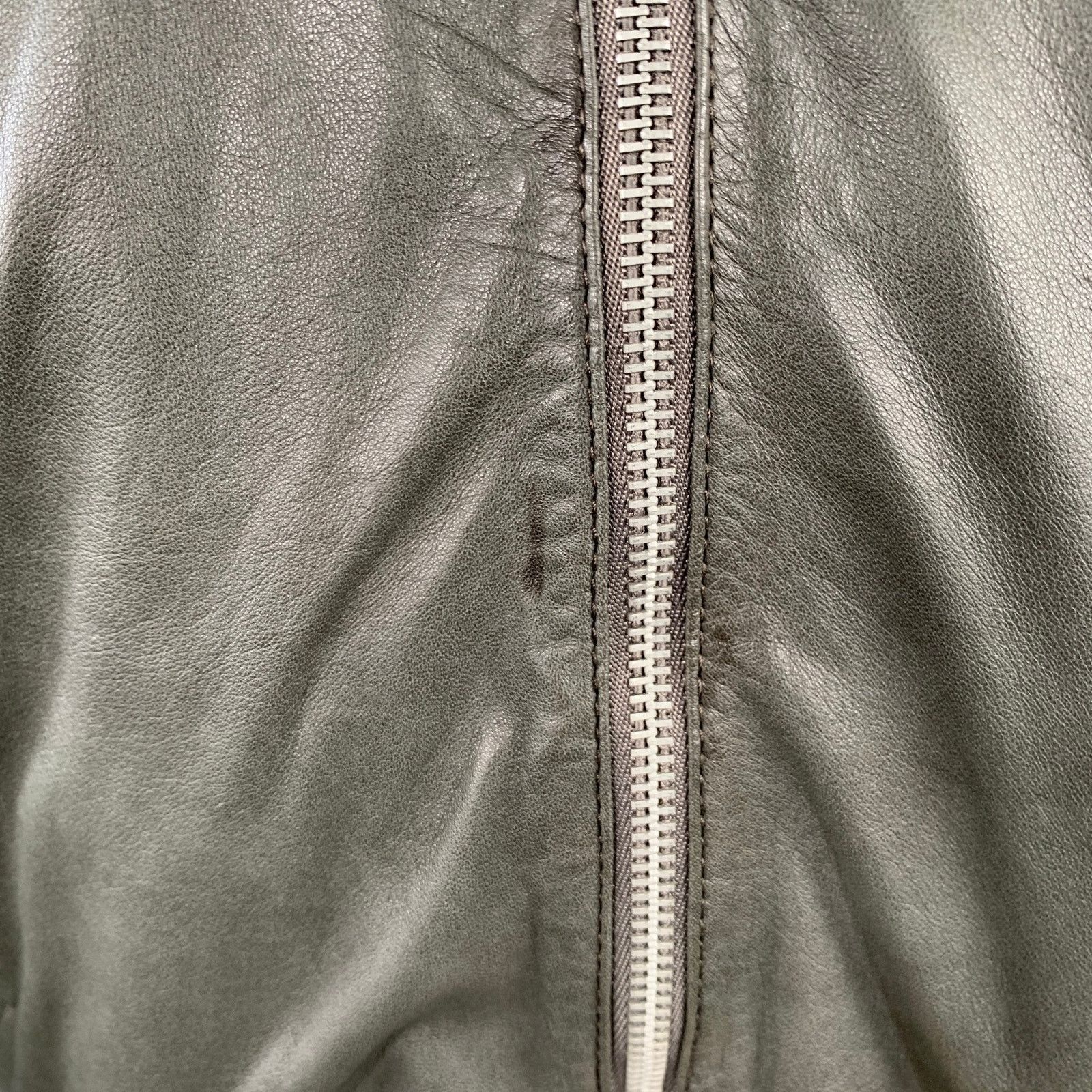 Allsaints ALLSAINTS Size M Green Olive Sheepskin Leather Bomber Jacket Size US M / EU 48-50 / 2 - 6 Thumbnail