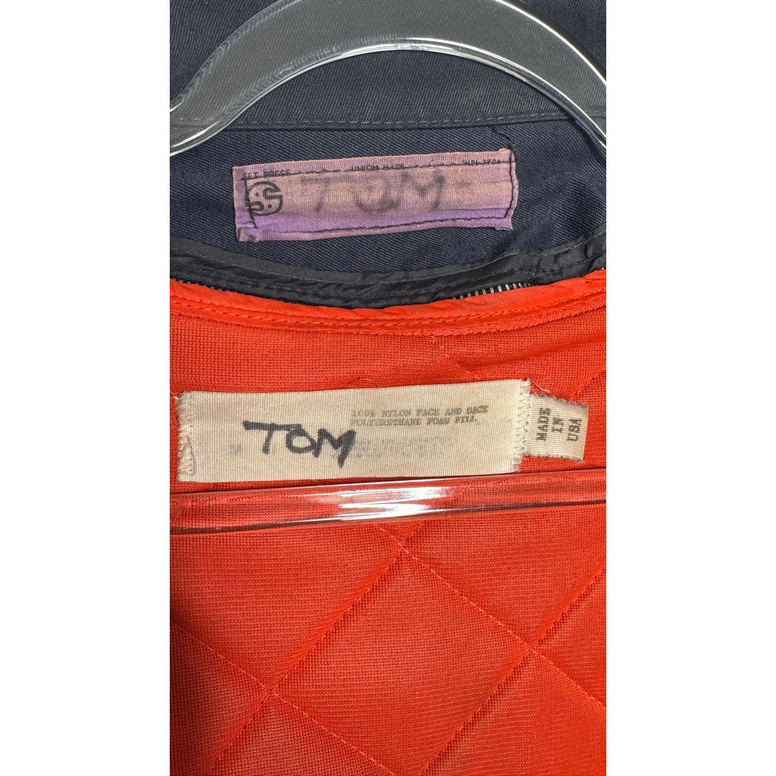Vintage 1980s Navy Workwear Jacket Removable Orange Liner Men’s L Size US L / EU 52-54 / 3 - 5 Thumbnail