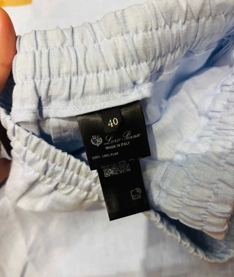 Loro Piana LORO PIANA Spring summer blue linen loose trousers Size US 40 / EU 56 - 3 Thumbnail