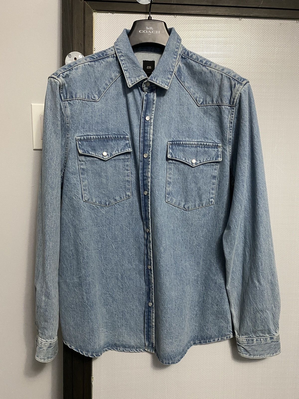 River Island Western Denim shirt Size US L / EU 52-54 / 3 - 1 Thumbnail