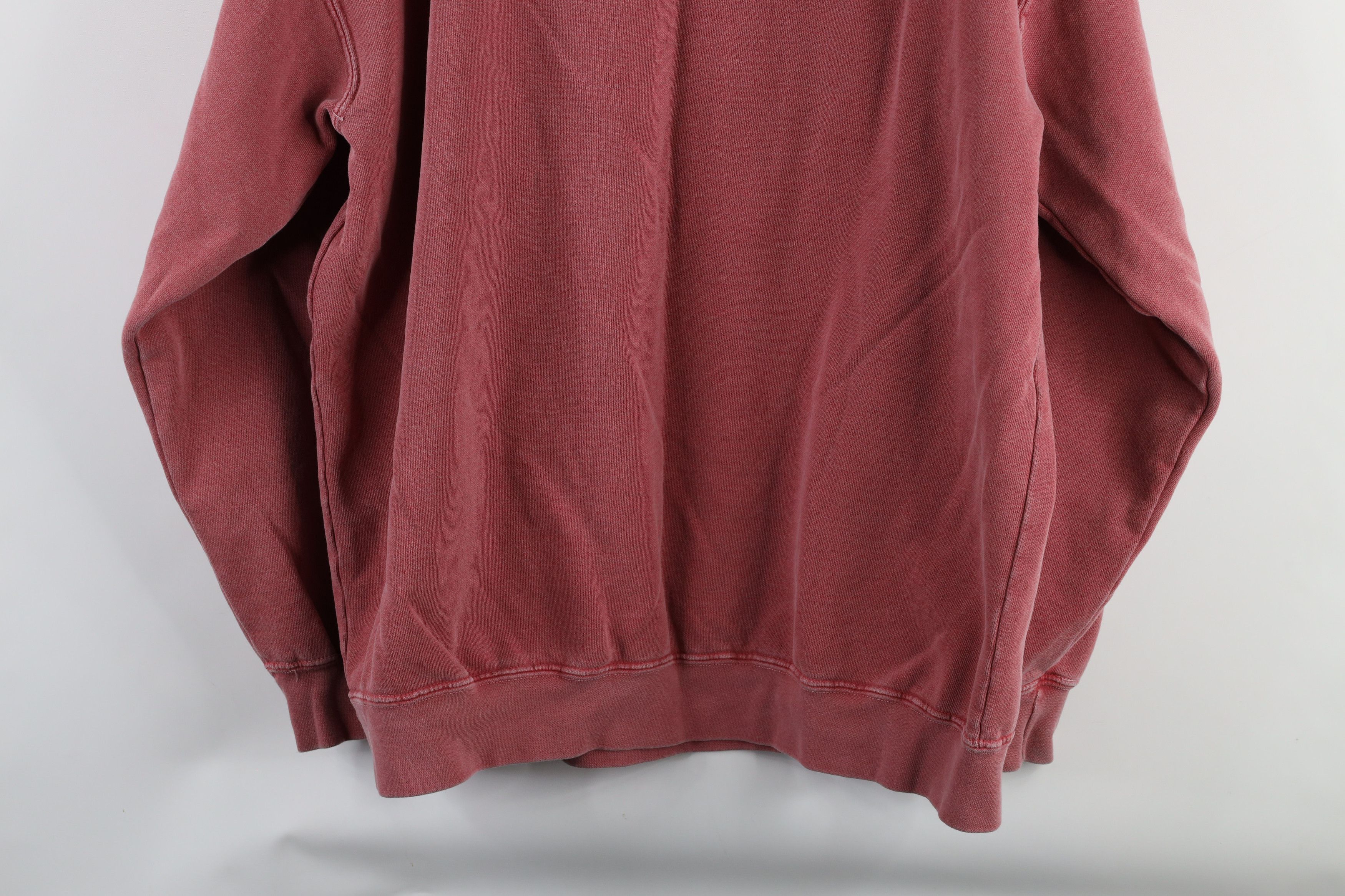Vintage Vintage 90s Streetwear Garment Dye Stonewash Sweatshirt Red Size US XL / EU 56 / 4 - 8 Thumbnail