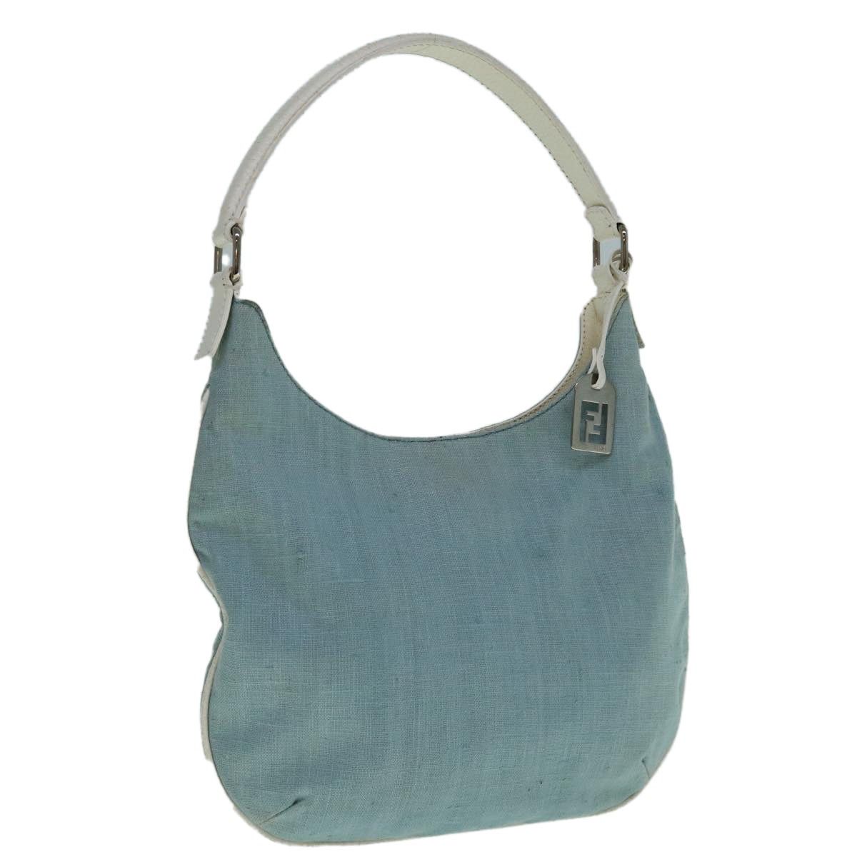 Fendi Shoulder Bag Canvas Light Blue, Women's