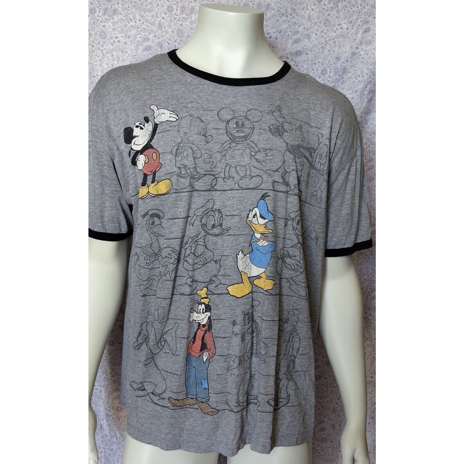 Disney Classic Disney Parks Mickey, Donald, Goofy Graphic Ringer Size US L / EU 52-54 / 3 - 1 Thumbnail