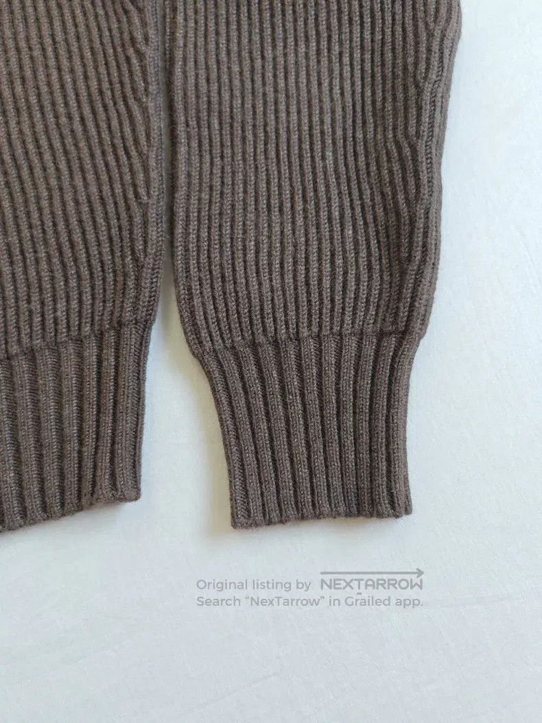 Hermes Hermes Double collar cashmere knitted sweater, dark brown, Size US M / EU 48-50 / 2 - 8 Thumbnail