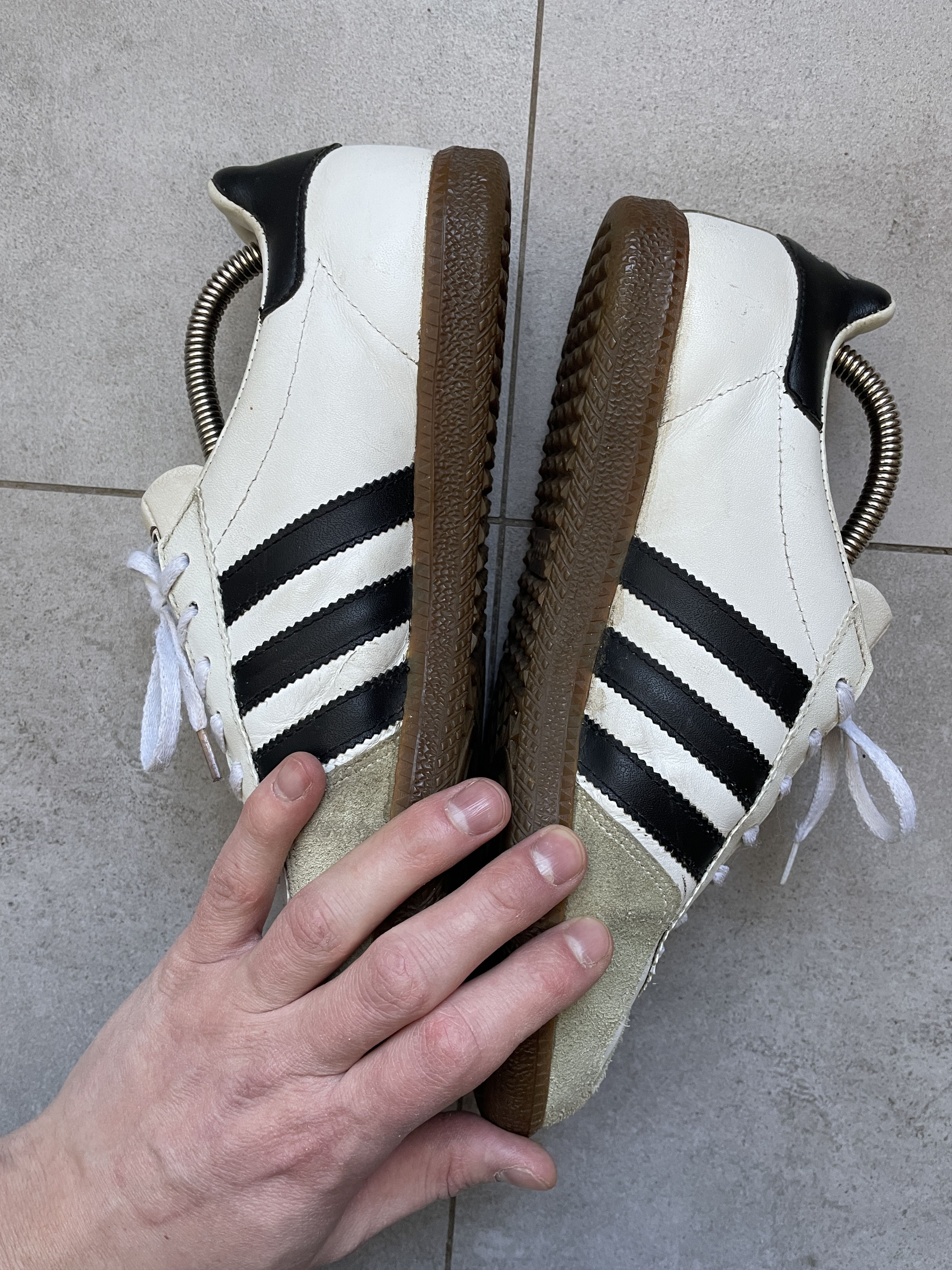 Adidas × Vintage Y2K ADIDAS 80S WHITE BEIGE LEATHER UNIVERSAL SNEAKERS Size US 8.5 / EU 41-42 - 6 Thumbnail