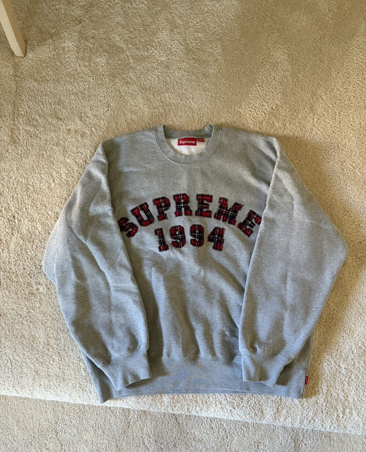 トップス Supreme Plaid Arc Crewneck Heather Grey Supreme Supreme Plaid Arc Crewneck 'Heather Grey' | Grailed