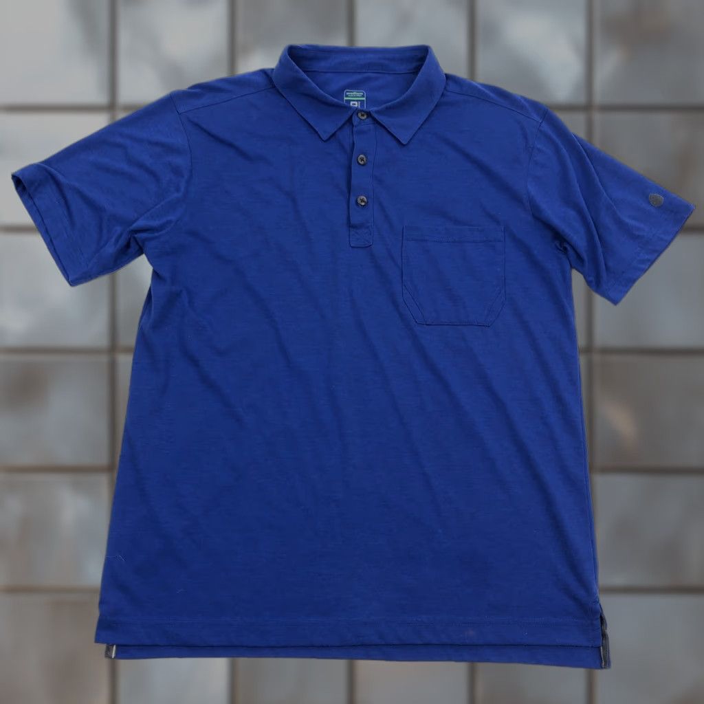 Vintage Stio Men's M Blue Performance Polo Shirt Short Sleeve Button Pocket Casual Size US M / EU 48-50 / 2 - 1 Thumbnail