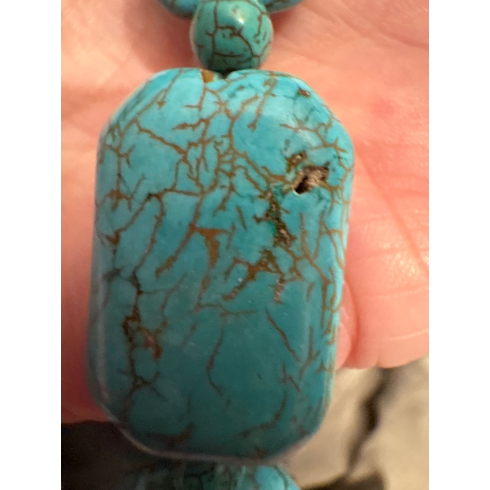 Other Dyed Howlite Turquoise Look 16” Statement Necklace Size ONE SIZE - 7 Thumbnail