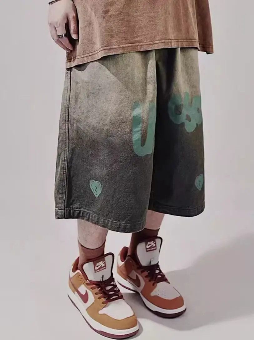 Japanese Brand × Jean Retro Hip Hop Street Casual Shorts Size US 31 - 3 Thumbnail