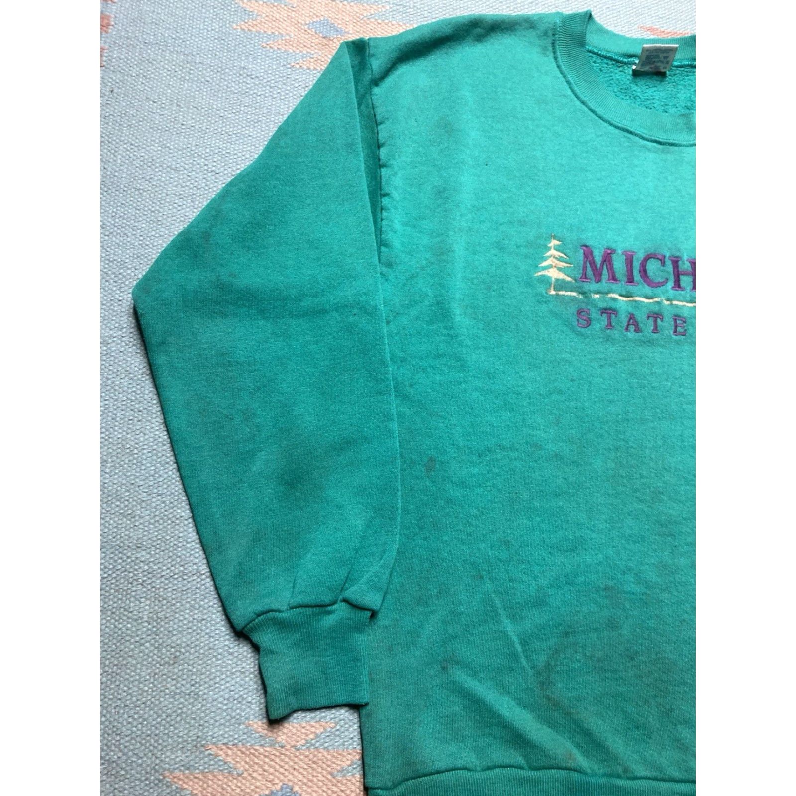 Vintage VINTAGE 80s Michigan State Parks Crewneck Sweatshirt Large Teal Mens Size US L / EU 52-54 / 3 - 3 Thumbnail
