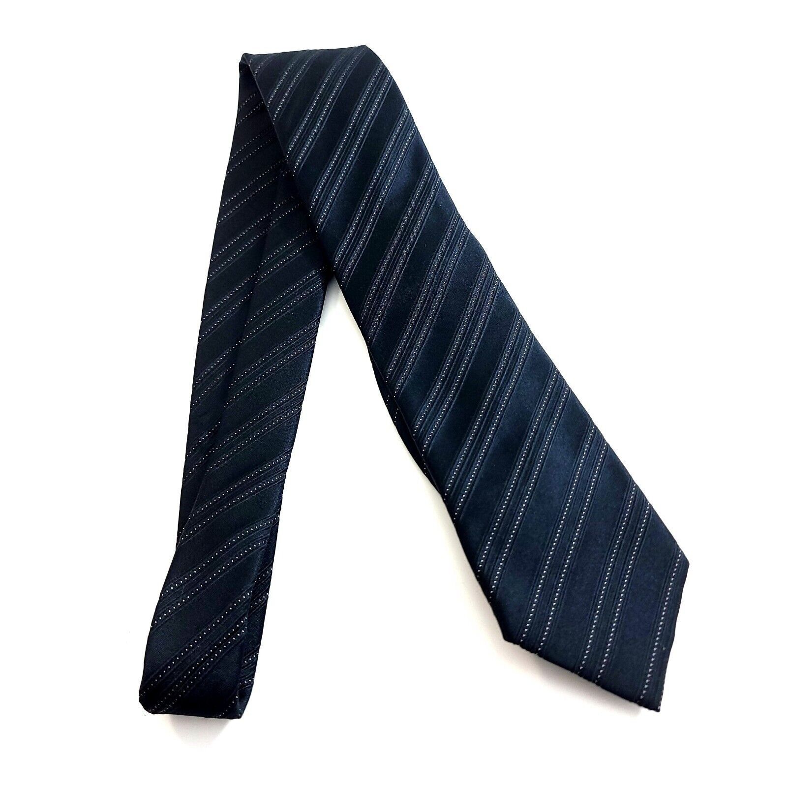 Designer Donald J Trump Black Woven Striped Silk Tie Size ONE SIZE - 6 Thumbnail
