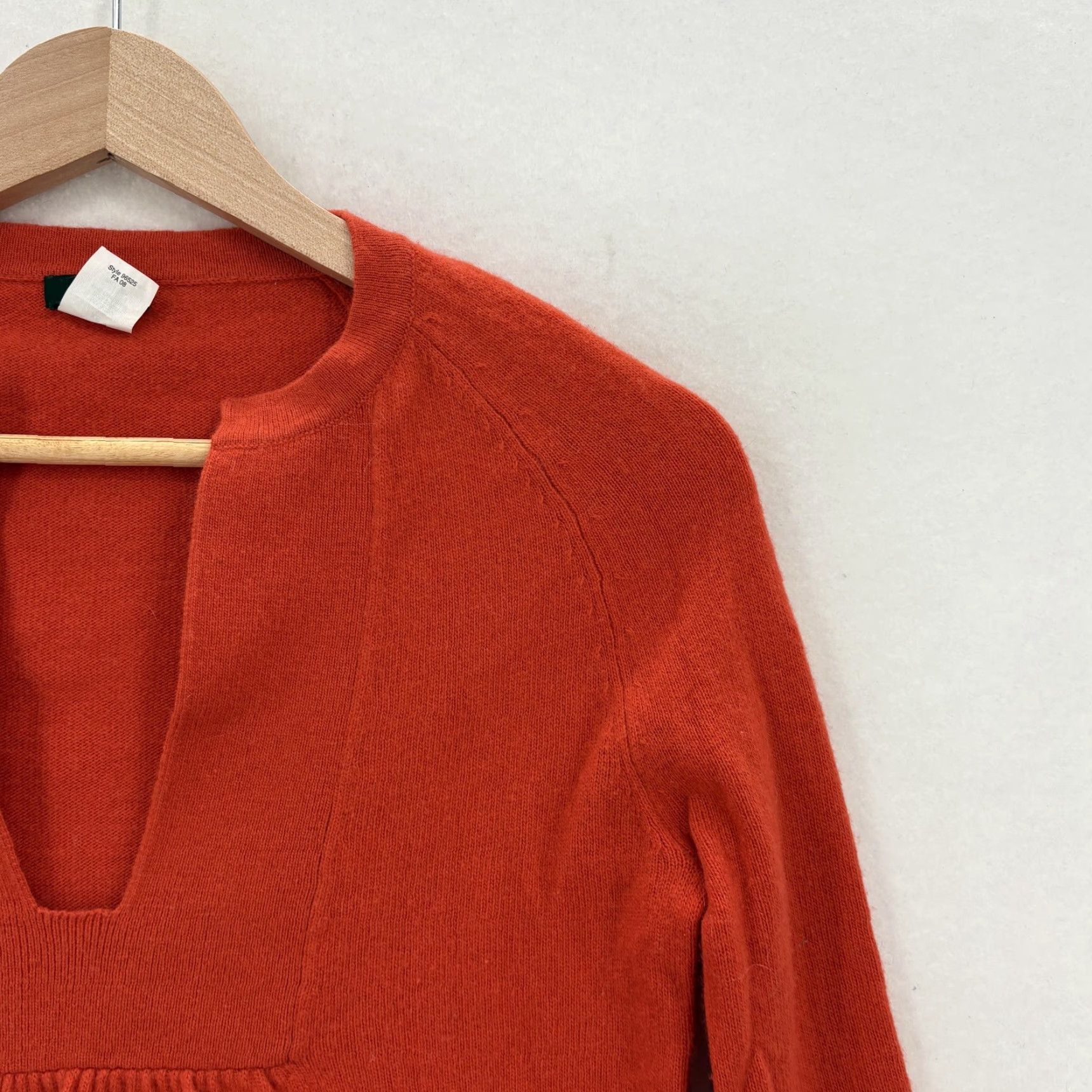 J.Crew J.CREW Sweater Tunic Womens XS Orange Wool Nylon Cashmere Square Neck 3/4 Sleeve Size XS / US 0-2 / IT 36-38 - 2 Thumbnail