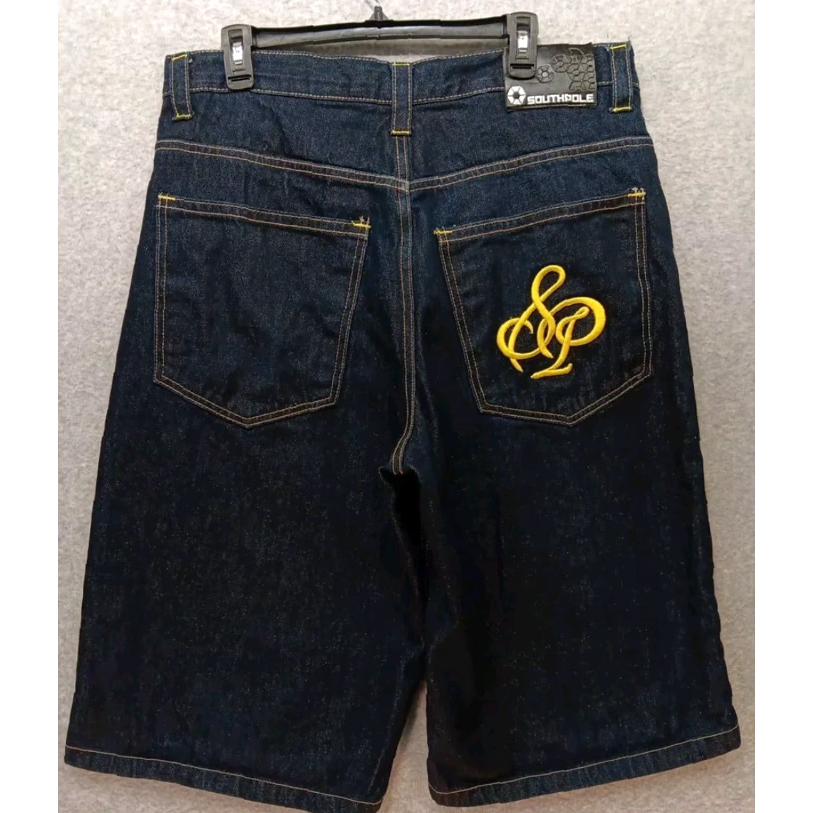 Southpole VTG Southpole Shorts Men's 38 Black Denim Baggy Hip Hop Y2K Embroidered 5-Pocket Relaxed Fit Casual Spring Summer Mens Size US 38 / EU 54 - 2 Thumbnail