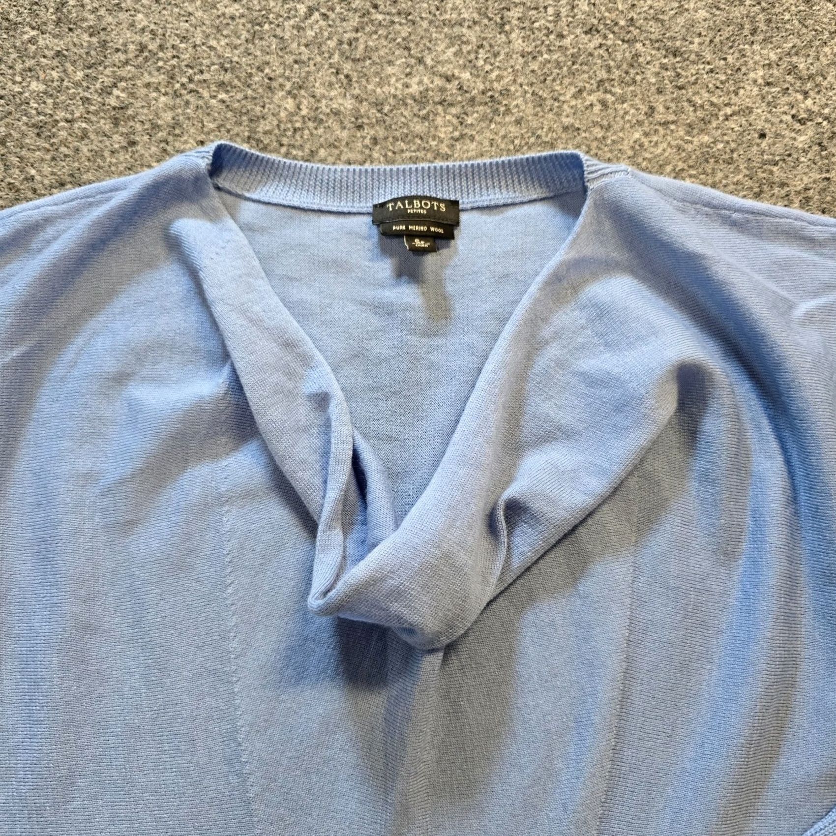 Talbots Talbots Sweater Women Small Petite Blue Merino Wool Long Sleeve Cowl Neck Career Size S / US 4 / IT 40 - 2 Thumbnail